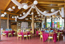 organza ceiling with lights