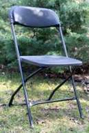 black folding chair